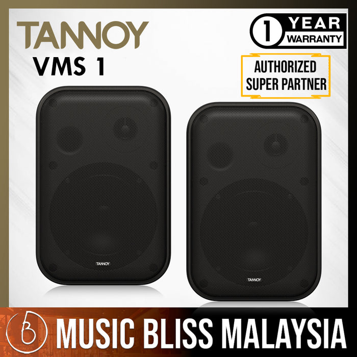 Tannoy VMS 1 5-inch Versatile 2-way Compact Install Monitors - Black - Music Bliss Malaysia