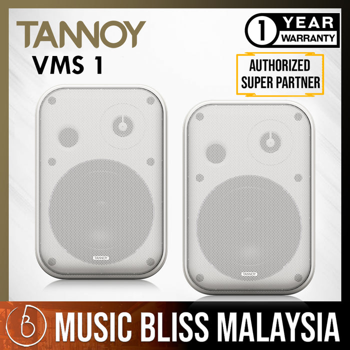 Tannoy VMS 1-WH 5-inch Versatile 2-way Compact Install Monitors - White - Music Bliss Malaysia