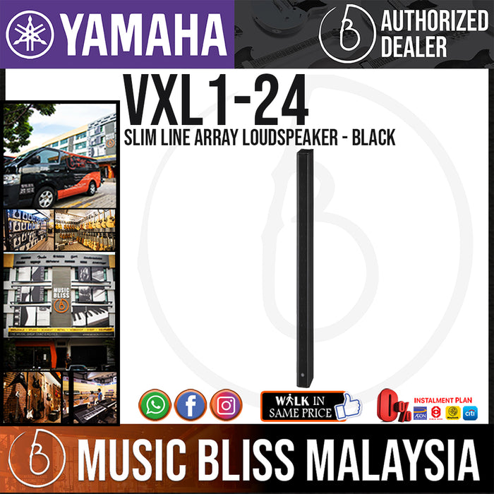 Yamaha VXL1B-24 Slim Line Array Loudspeaker with 24 x 1.5” Drivers - Black - Music Bliss Malaysia