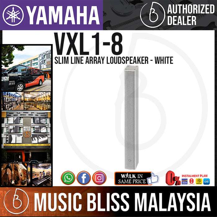 Yamaha VXL1W-8 Slim Line Array Loudspeaker with 8 x 1.5” Drivers - White - Music Bliss Malaysia