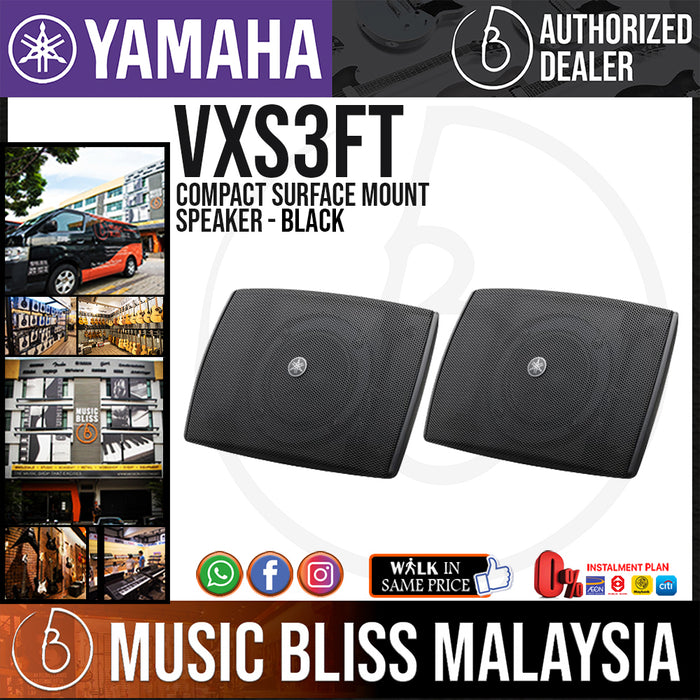 Yamaha VXS3FT VXS Series Compact Surface Mount Speaker - Black Pair (VXS-3FT) - Music Bliss Malaysia