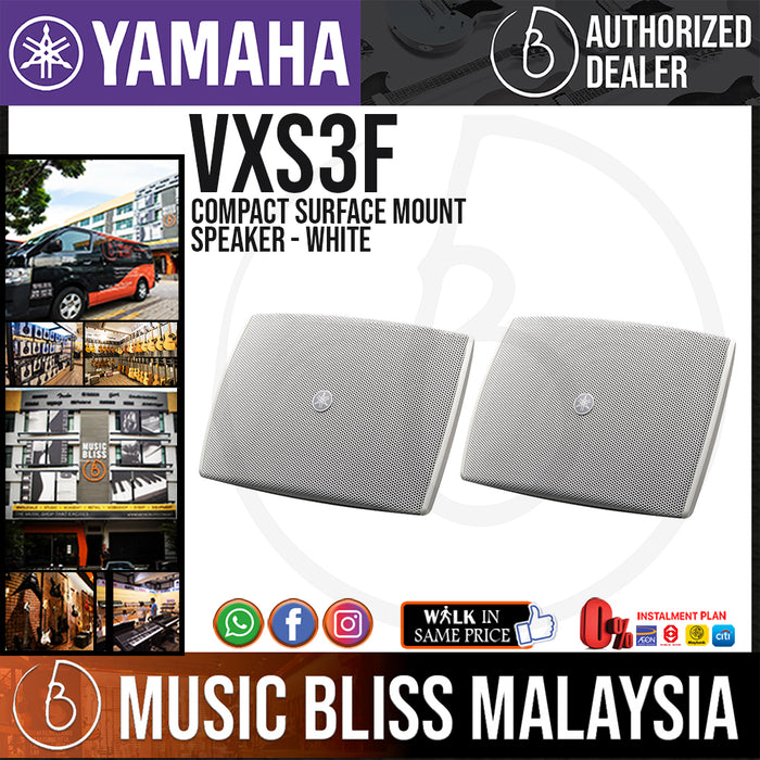 Yamaha VXS3FW VXS Series Compact Surface Mount Speaker - White Pair (VXS-3FW) - Music Bliss Malaysia