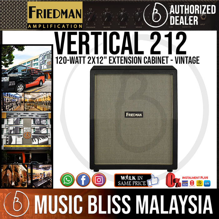 Friedman Vertical 212 120-watt 2x12" Extension Cabinet - Vintage - Music Bliss Malaysia
