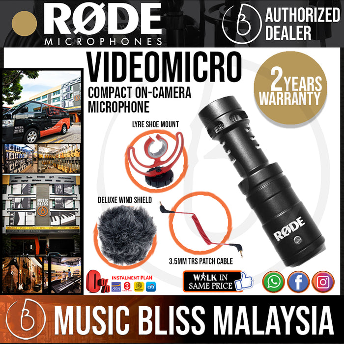 Rode VideoMicro Compact On-Camera Microphone [2 Years Warranty] *Crazy Sales Promotion* - Music Bliss Malaysia
