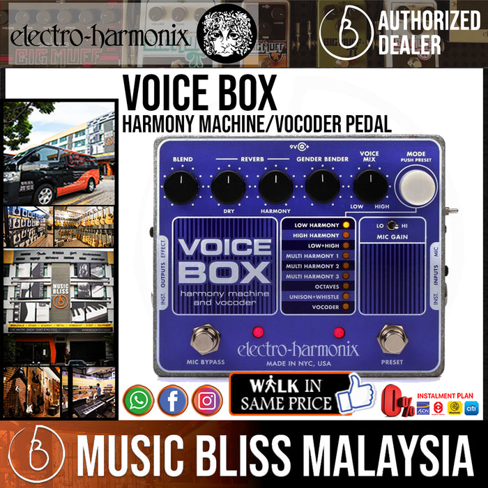 Electro Harmonix Voice Box Harmony Machine/Vocoder Pedal (Electro-Harmonix / EHX) - Music Bliss Malaysia