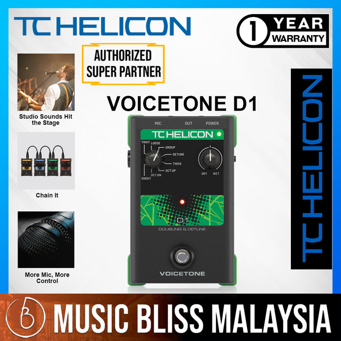TC-Helicon VoiceTone D1 Doubling and Detune Vocal Effects Pedal *Crazy Sales Promotion* - Music Bliss Malaysia
