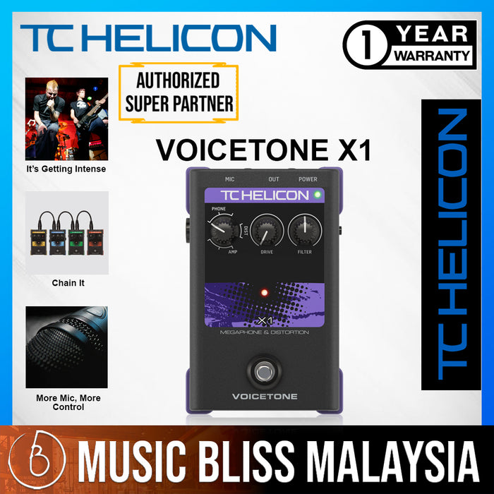 TC-Helicon VoiceTone X1 Megaphone and Distortion Vocals Effects Pedal *Crazy Sales Promotion* - Music Bliss Malaysia
