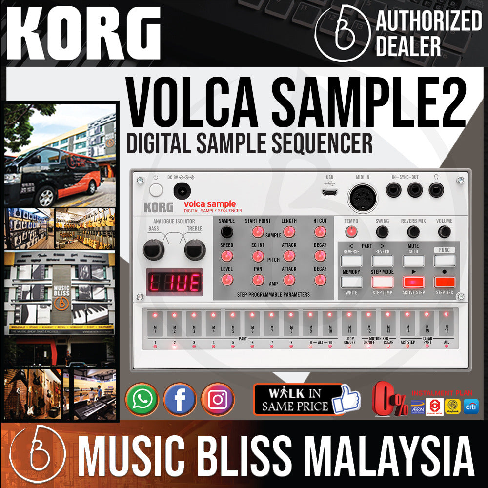 Korg Volca Sample 2 Digital Sample Sequencer with 0% Instalment