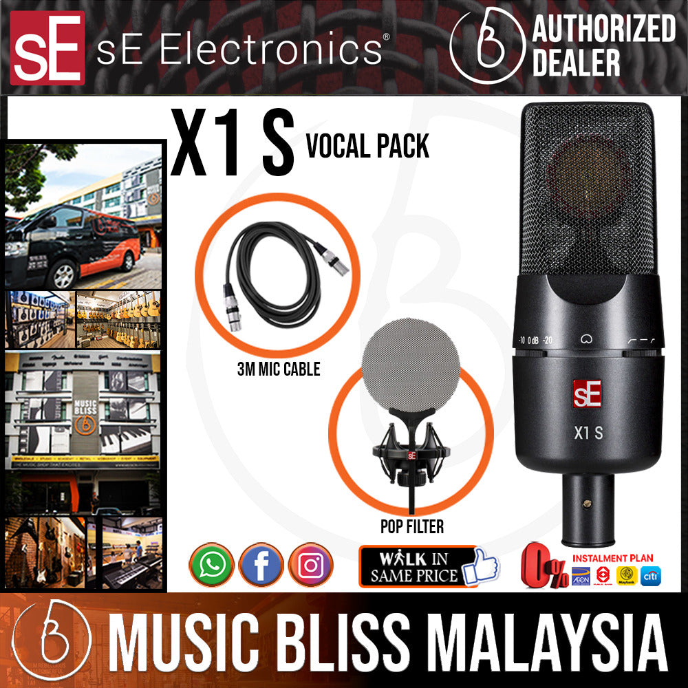 SE Electronics X1 S Vocal Bundle With Shockmount Pop Filter Music se-electronics-x1-s-vocal-bundle-with-shockmount-pop-filter-music