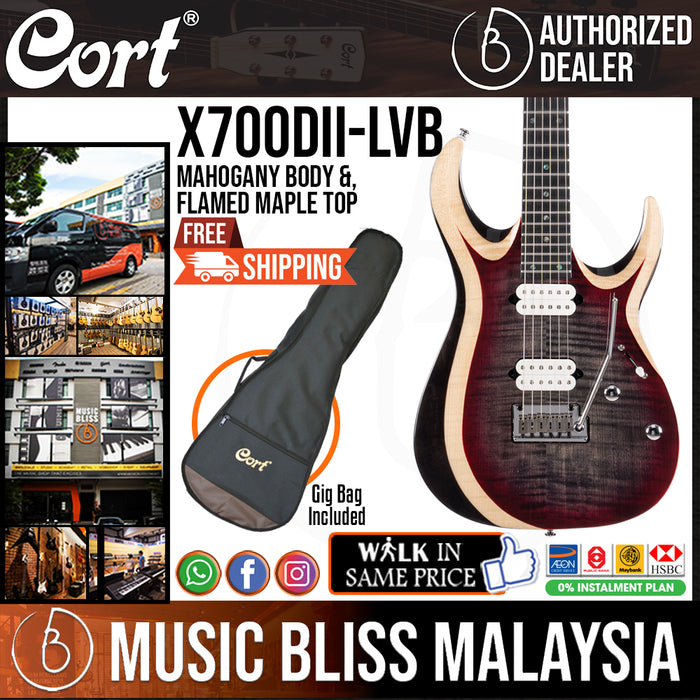 Cort X-700 Duality II Electric Guitar with Bag - Lava Burst - Music Bliss Malaysia