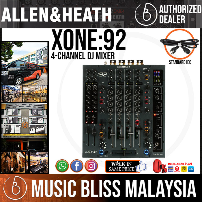 Allen & Heath Xone:92 Analogue DJ Mixer with 4 band EQ and Multi-mode Filters (Xone92) - Music Bliss Malaysia