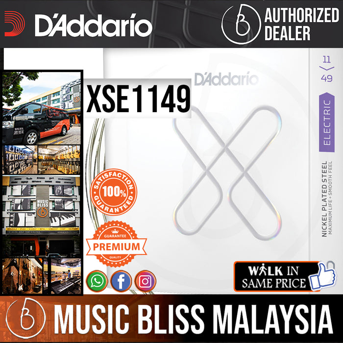 D'Addario XSE1149 Nickel-plated Steel-coated Electric Guitar Strings - .011-.049 Medium - Music Bliss Malaysia