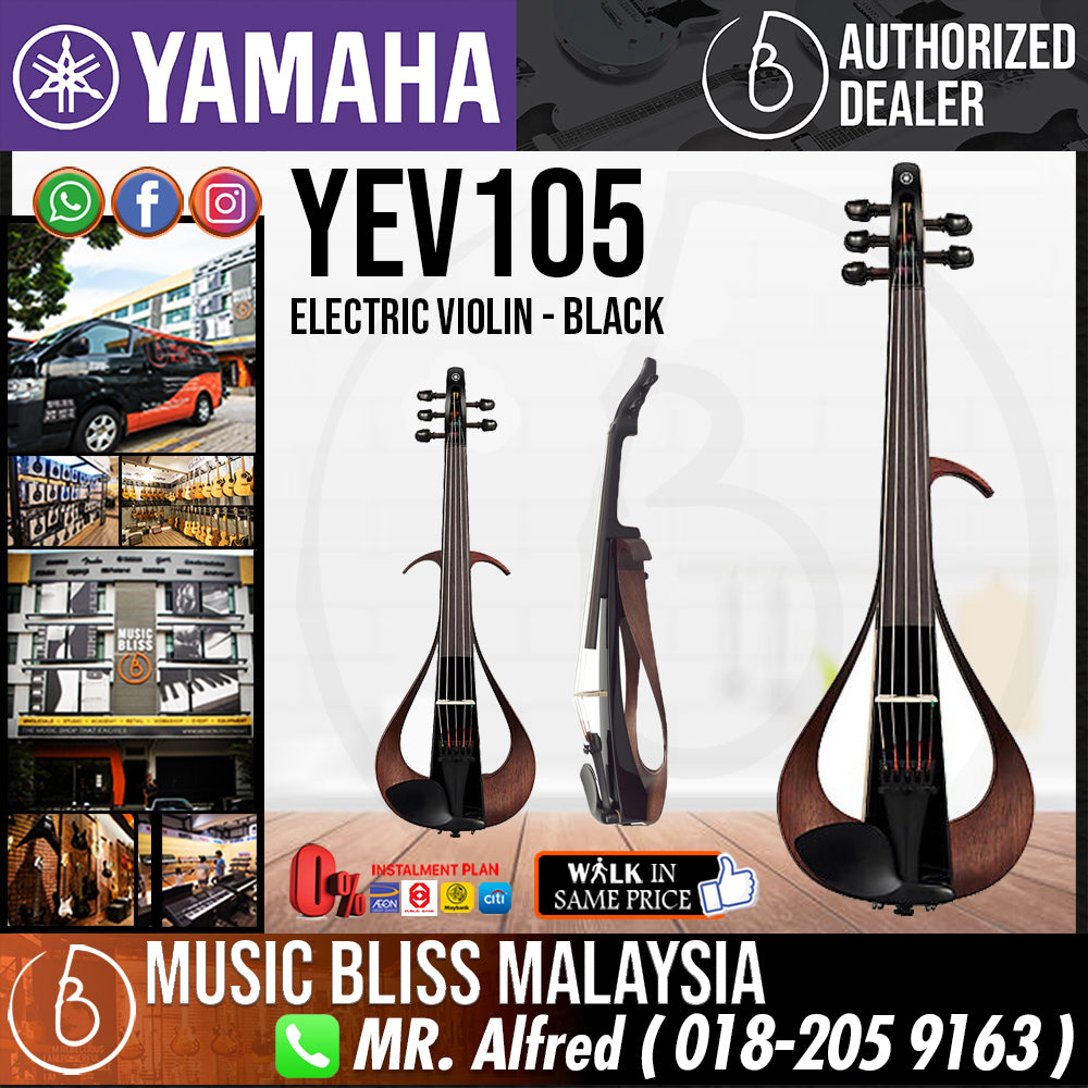 Yamaha YEV105 5-string Electric Violin Black Music Bliss Malaysia