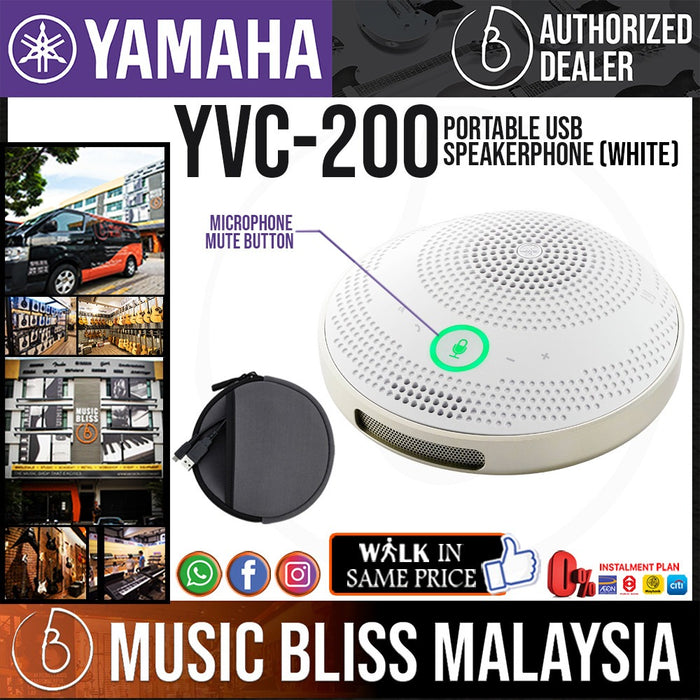Yamaha YVC-200 Portable USB Speakerphone - White - Music Bliss Malaysia