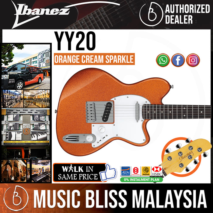Ibanez Yvette Young Signature YY20 Electric Guitar - Orange Cream Sparkle - Music Bliss Malaysia