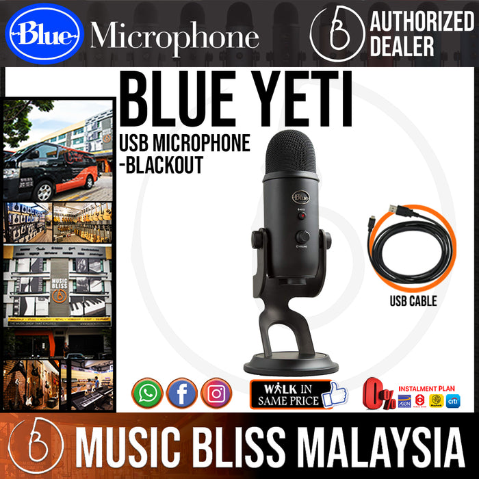 Blue Yeti USB Microphone (Blackout Edition) - Music Bliss Malaysia