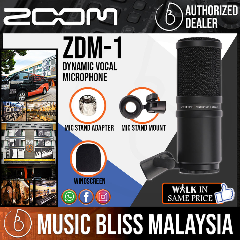 Zoom ZDM1 Dynamic Vocal Microphone Music Bliss Malaysia