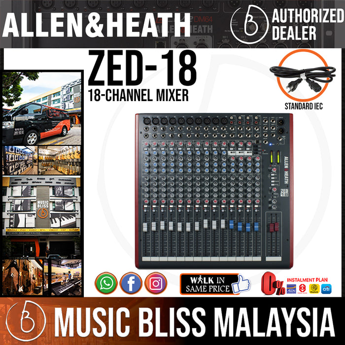 Allen & Heath ZED-18 Mixer with USB (ZED18) - Music Bliss Malaysia