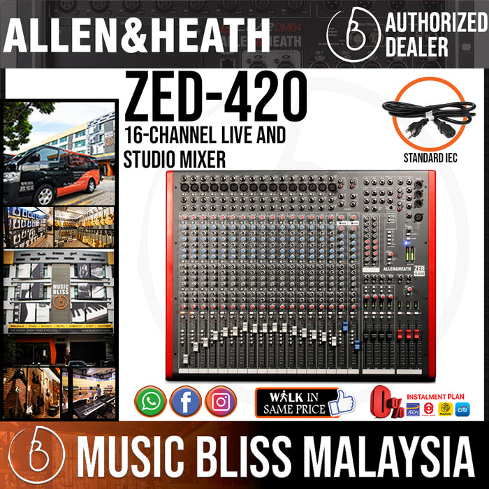 Allen & Heath ZED-420 Mixer with USB (ZED420) - Music Bliss Malaysia