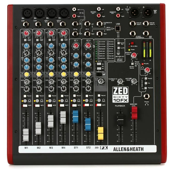 Allen & Heath ZED60-10FX Mixer with USB and Effects (ZED6010FX) - Music Bliss Malaysia