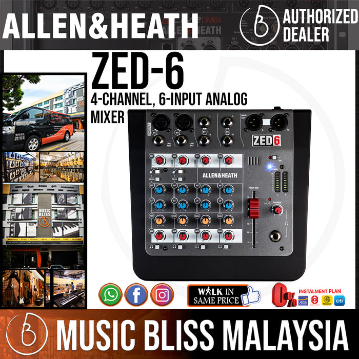 Allen & Heath ZED-6 Mixer (ZED-6) - Music Bliss Malaysia