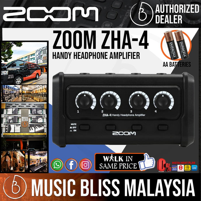 Zoom ZHA-4 4-channel Headphone Amplifier *KING of Year End Sales* - Music Bliss Malaysia