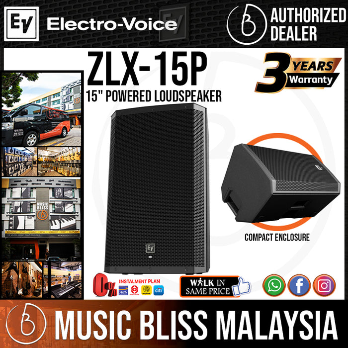 EV Electro-Voice ZLX-15P 1000W 15" Powered Loudspeaker (Electro Voice ZLX15P) *Crazy Sales Promotion* - Music Bliss Malaysia