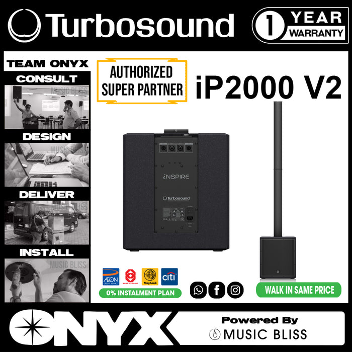 Turbosound iNSPIRE iP2000 V2 1000W 2-channel Portable Column PA System (IP2000V2 / iP-2000V2 / iP 2000V2) - Music Bliss Malaysia