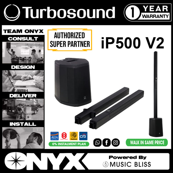 Turbosound iNSPIRE iP500 V2 600W 3-channel Portable Column PA System (iP500V2 / iP-500V2 / iP 500V2) - Music Bliss Malaysia