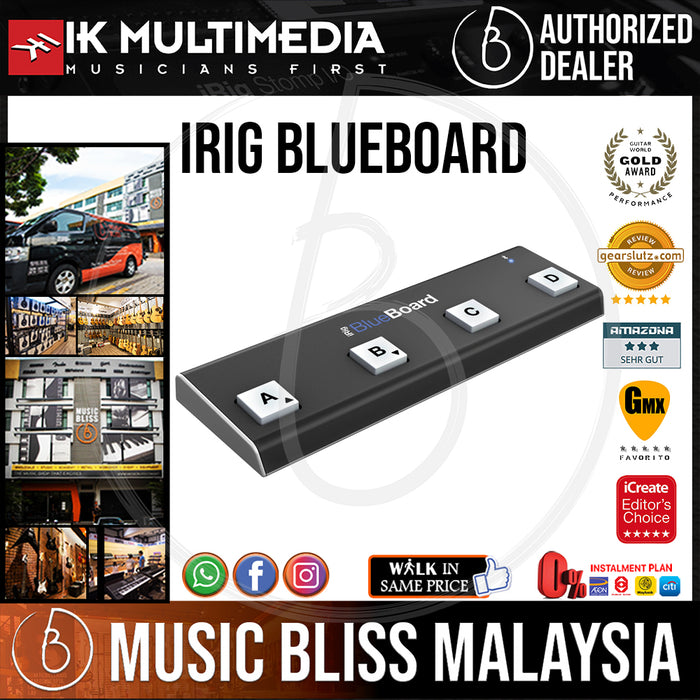 IK Multimedia iRig Blueboard Bluetooth MIDI Pedalboard - Music Bliss Malaysia