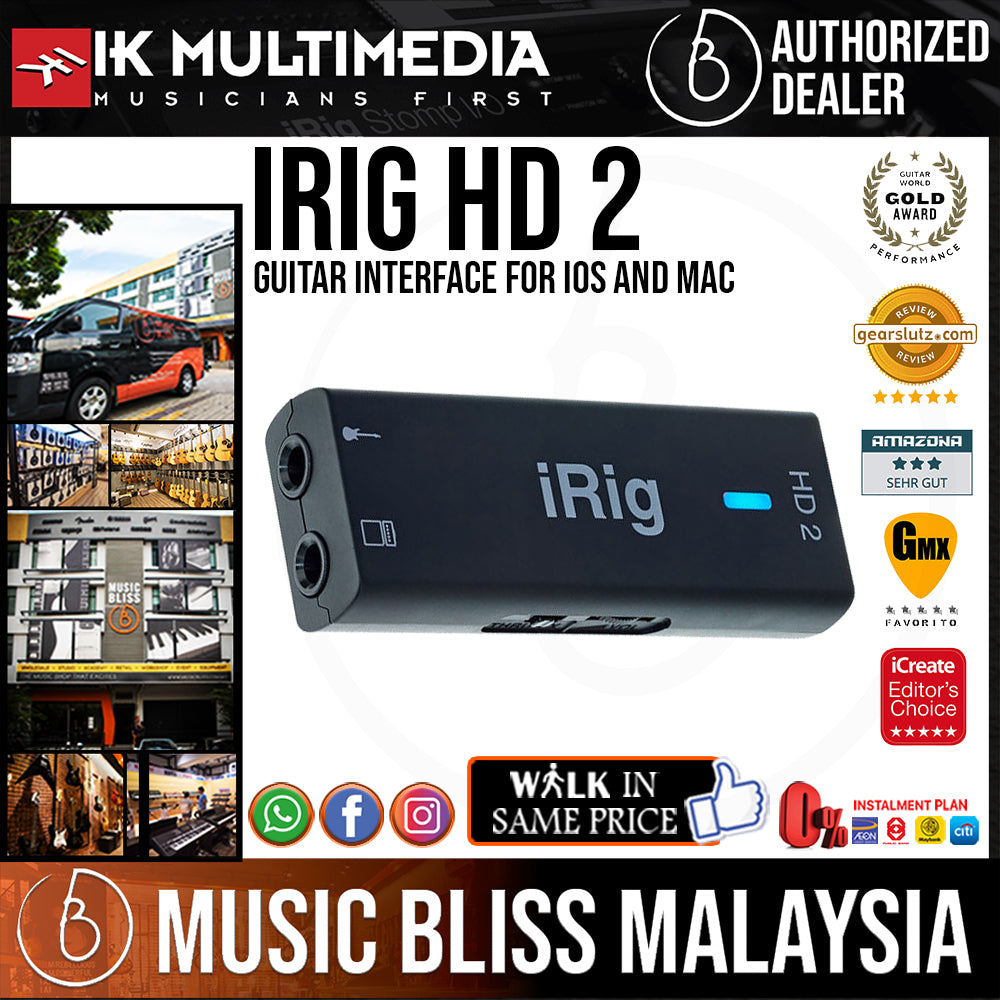 IK Multimedia iRig 2 Analog guitar interface for iOS and Mac - Bill's Music