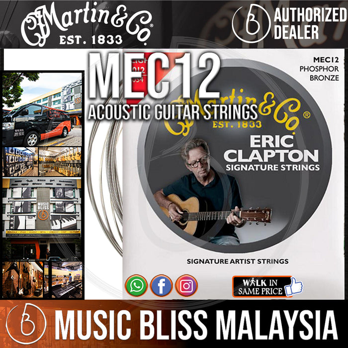 Martin MEC12 Clapton's Choice Phosphor Bronze Light Acoustic Strings - Music Bliss Malaysia