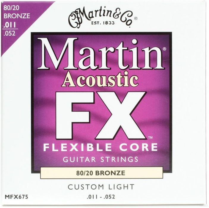 Martin MFX675 Flexible Core 80/20 Bronze Custom Light Acoustic Strings - Music Bliss Malaysia