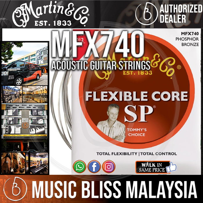 Martin MFX740 Flexible Core Phosphor Bronze Light Acoustic Strings - Music Bliss Malaysia