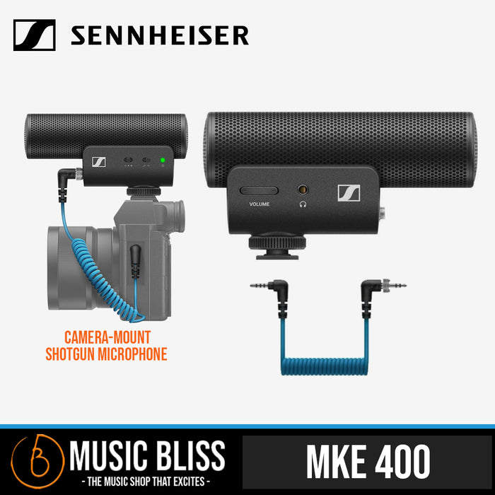 Sennheiser MKE 400 Camera-Mount Shotgun Microphone - Music Bliss Malaysia