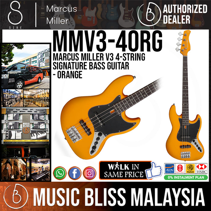 Sire (2nd Gen) Marcus Miller V3 4-String Signature Bass Guitar - Orange - Music Bliss Malaysia