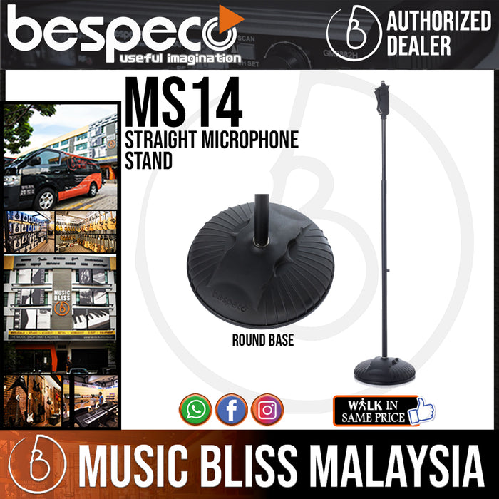 Bespeco MS14 Straight Microphone Stand with Round Base (MS-14) - Music Bliss Malaysia
