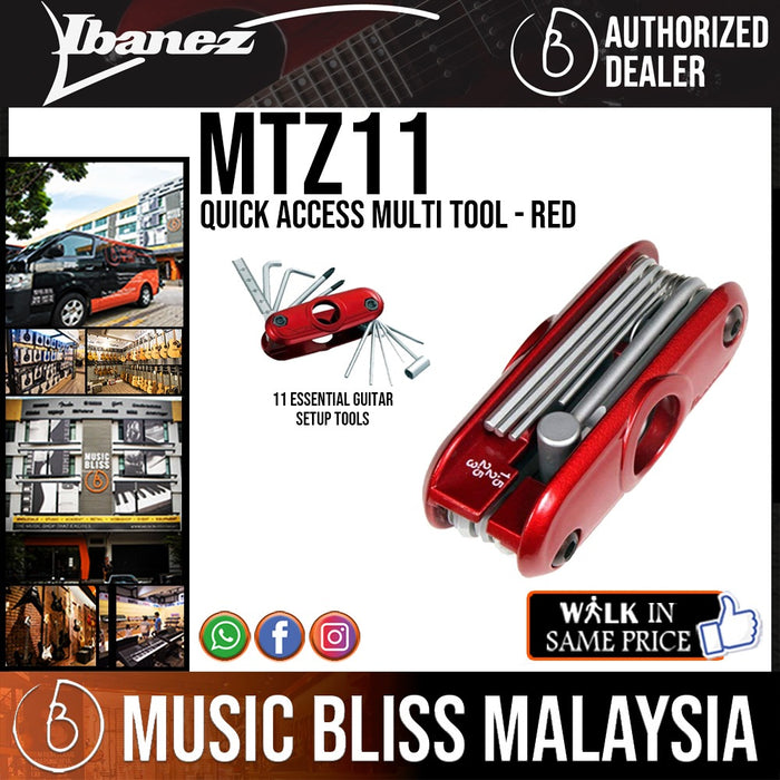 Ibanez MTZ11 Quick Access Multi Tool - Red - Music Bliss Malaysia