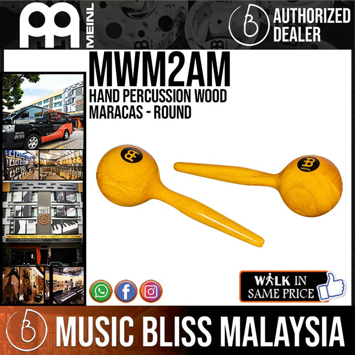 Meinl MWM2AM Wood Maracas, Round, Amber - Music Bliss Malaysia