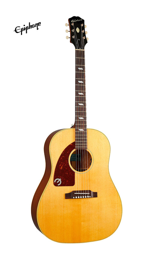 Epiphone USA Texan Left-Handed Acoustic-Electric Guitar, Case Included - Antique Natural - Music Bliss Malaysia