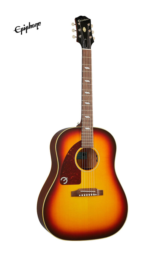 Epiphone USA Texan Left-Handed Acoustic-Electric Guitar, Case Included - Vintage Sunburst - Music Bliss Malaysia