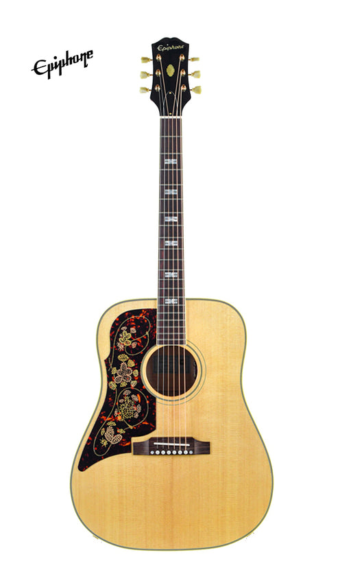 Epiphone USA Frontier Left-Handed Acoustic-Electric Guitar, Case Included - Antique Natural - Music Bliss Malaysia