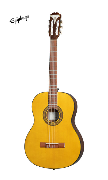 Epiphone Classical E1 Acoustic Guitar, Full Size, 2" Nut - Antique Natural - Music Bliss Malaysia