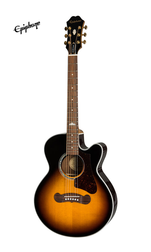 Epiphone J-200 EC Studio Parlor Acoustic-Electric Guitar - Vintage Sunburst - Music Bliss Malaysia