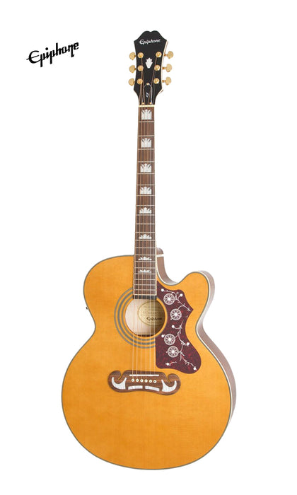 Epiphone J-200 EC Studio Acoustic-Electric Guitar - Vintage Natural (J200) - Music Bliss Malaysia