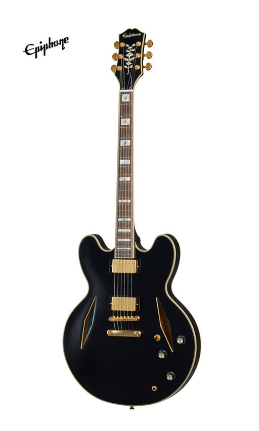 Epiphone Emily Wolfe Sheraton Stealth Semi-Hollowbody Electric Guitar, Case Included - Black Aged Gloss - Music Bliss Malaysia