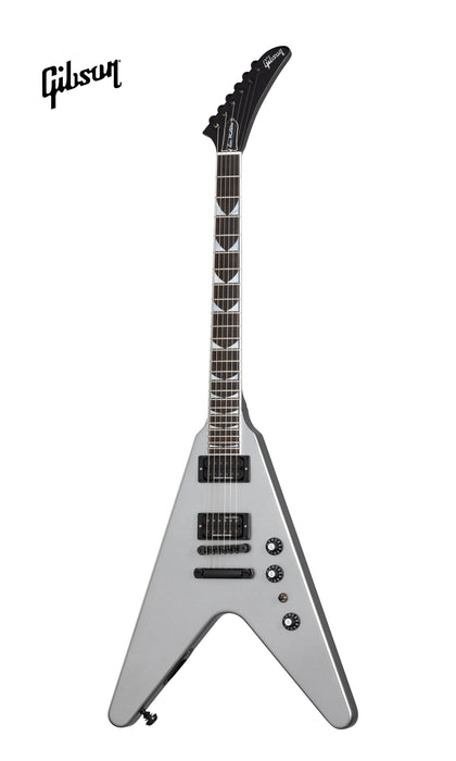 GIBSON DAVE MUSTAINE FLYING V EXP ELECTRIC GUITAR - SILVER METALLIC - Music Bliss Malaysia