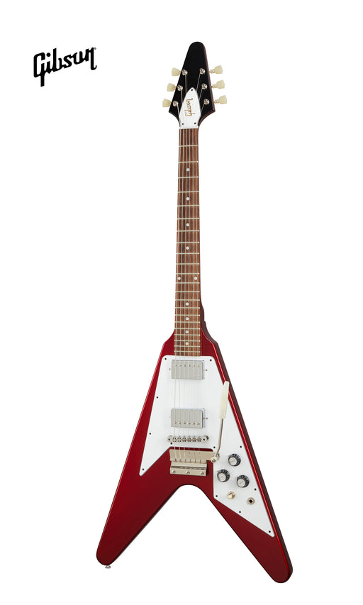 GIBSON 1967 MAHOGANY FLYING V REISSUE WITH MAESTRO VIBROLA GLOSS ELECTRIC GUITAR - SPARKLING BURGUNDY - Music Bliss Malaysia