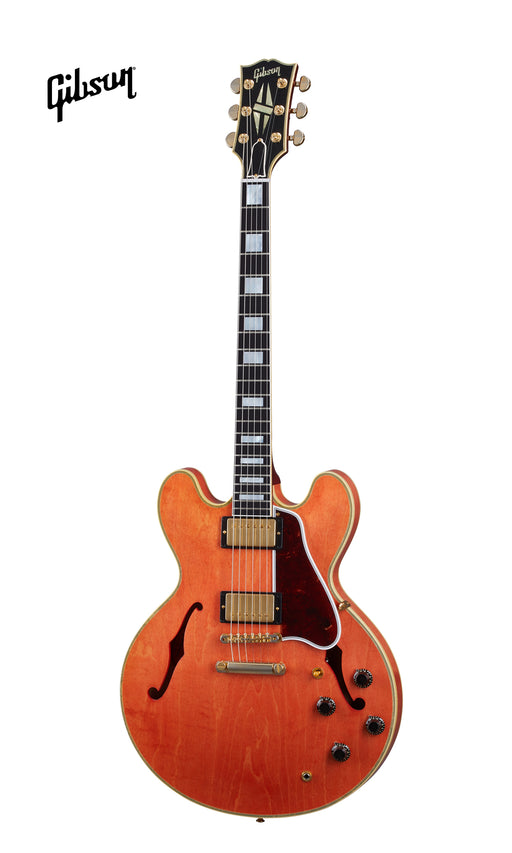 GIBSON 1959 ES-355 REISSUE STOP BAR LIGHT AGED SEMI-HOLLOWBODY ELECTRIC GUITAR - WATERMELON RED - Music Bliss Malaysia