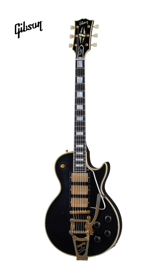 GIBSON 1957 LES PAUL CUSTOM REISSUE 3-PICKUP BIGSBY LIGHT AGED ELECTRIC GUITAR - EBONY - Music Bliss Malaysia